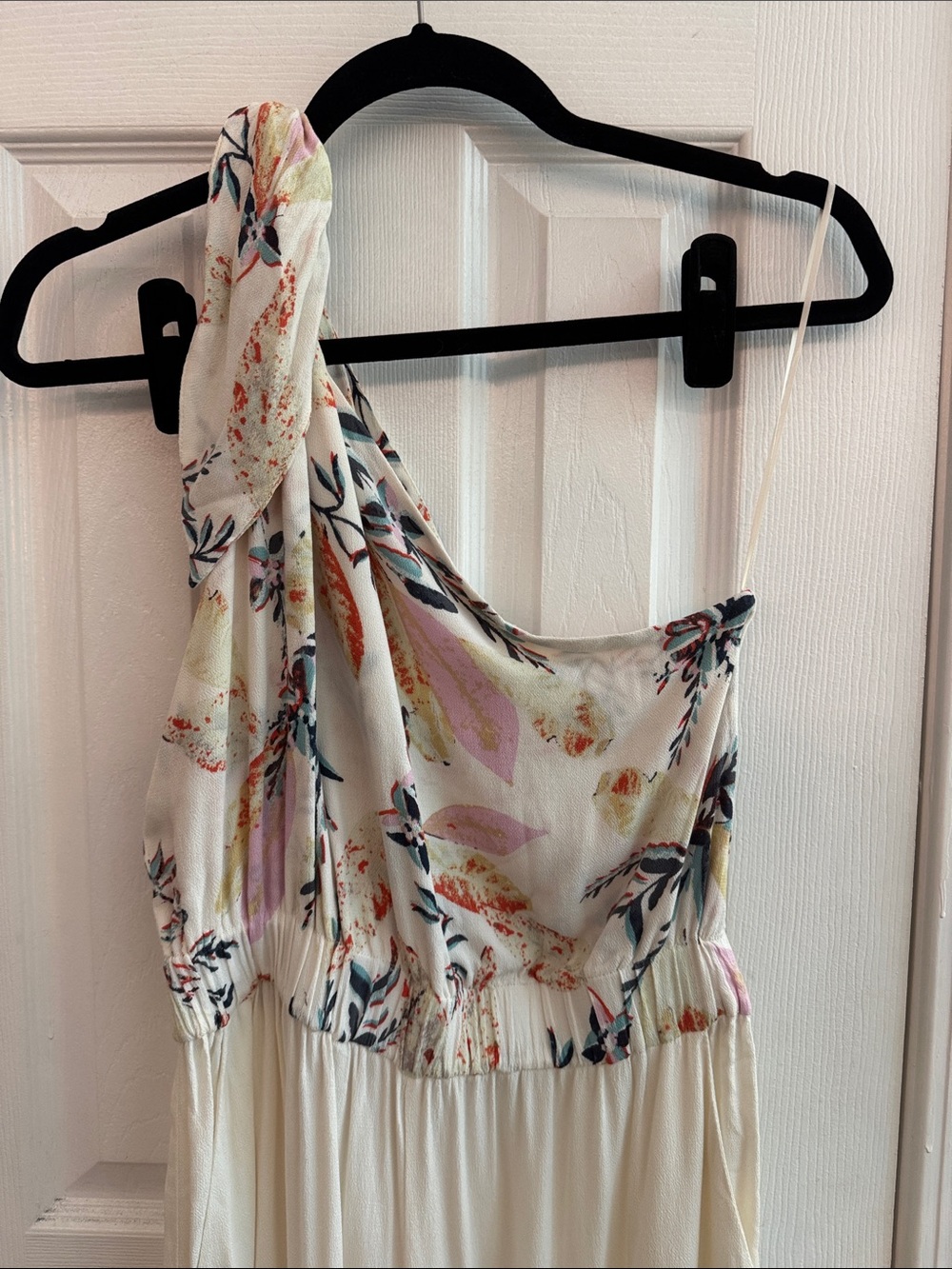 FREE PEOPLE Island Time One Shoulder Floral Cropped Wide Leg Jumpsuit Size Small - Picture 4 of 8